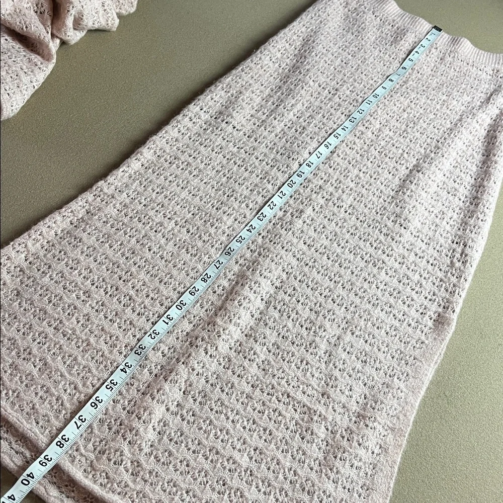 House of Harlow 1960 Crochet Knit Maxi Skirt Set - 2 Pieces Soft Pink Size S - Picture 9 of 15